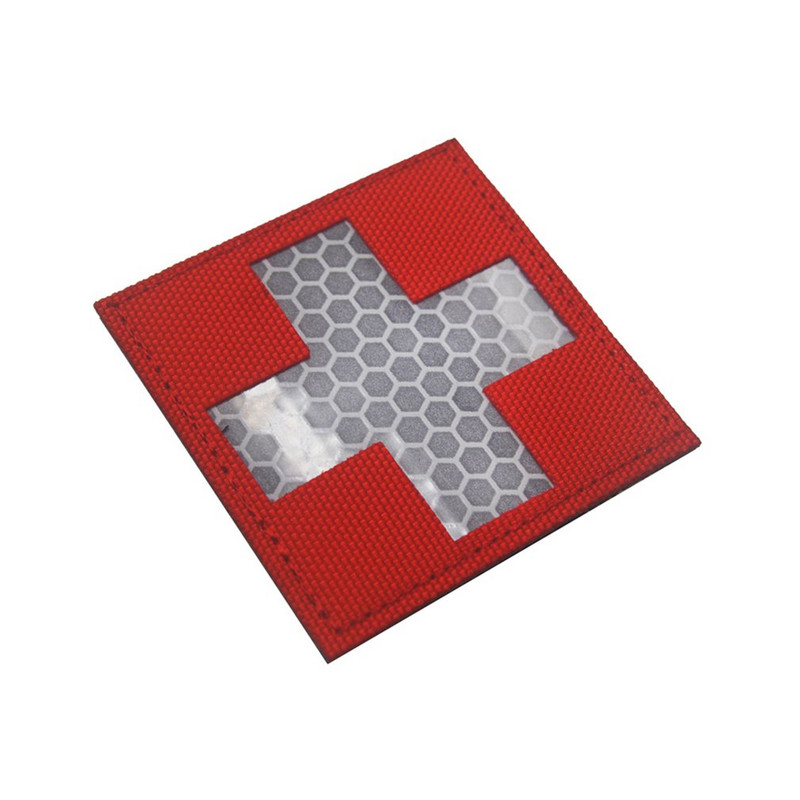 Reflective Medic Patches Tactical Medical Patches Hook-Fastener Backing Cross Medical Rescue Ir Chapter Reflective Pack