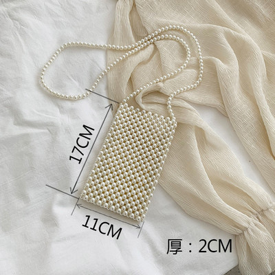 Μίνι μαργαριταρένια τσάντα χειροποίητη Vintage EVA με χάντρες μόδας πάρτι πάρτι τσάντα ώμου Γυναικεία τσάντες γάμου 2019 Πολυτελές γυναικείο τσαντάκι με νομίσματα