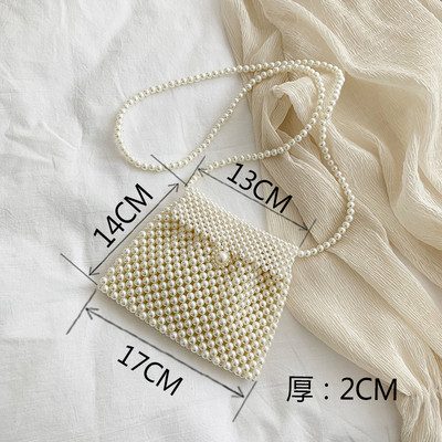 Μίνι μαργαριταρένια τσάντα χειροποίητη Vintage EVA με χάντρες μόδας πάρτι πάρτι τσάντα ώμου Γυναικεία τσάντες γάμου 2019 Πολυτελές γυναικείο τσαντάκι με νομίσματα