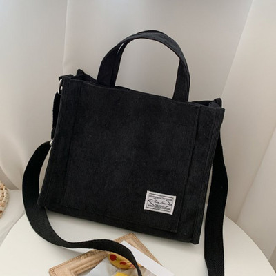 Κοτλέ τσάντα μονόχρωμη γυναικεία καμβά τσάντες ώμου Γυναικείες casual γυναικείες σχεδιαστές Hasp Τσάντα Trend Shopper Τσάντα