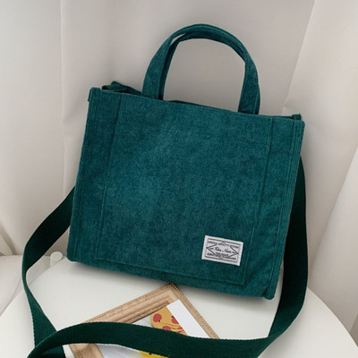 Κοτλέ τσάντα μονόχρωμη γυναικεία καμβά τσάντες ώμου Γυναικείες casual γυναικείες σχεδιαστές Hasp Τσάντα Trend Shopper Τσάντα