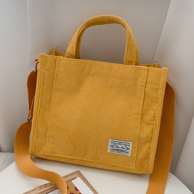 Κοτλέ τσάντα μονόχρωμη γυναικεία καμβά τσάντες ώμου Γυναικείες casual γυναικείες σχεδιαστές Hasp Τσάντα Trend Shopper Τσάντα