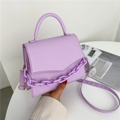 Geantă pătrată cu lanțuri de modă Yogodlns pentru femei, geantă de umăr, din piele PU