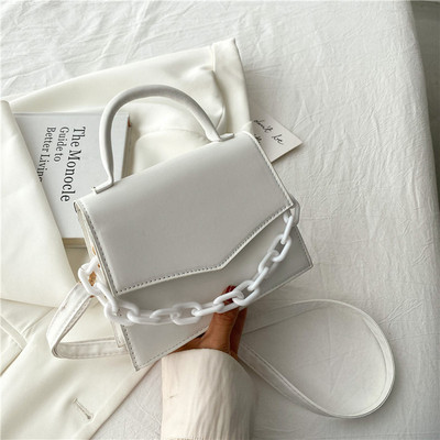 Geantă pătrată cu lanțuri de modă Yogodlns pentru femei, geantă de umăr, din piele PU