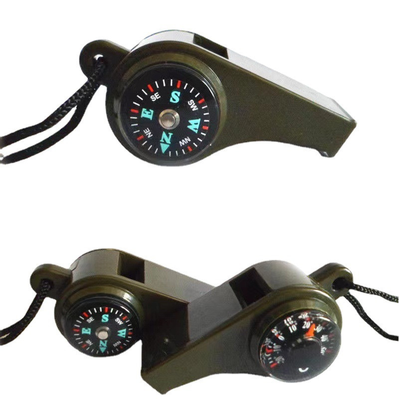 7 viename daugiafunkcinis lauko gelbėjimo švilpukas kempingo nešiojamas avarinis SOS švilpukas su LED šviesos termometro kompasu