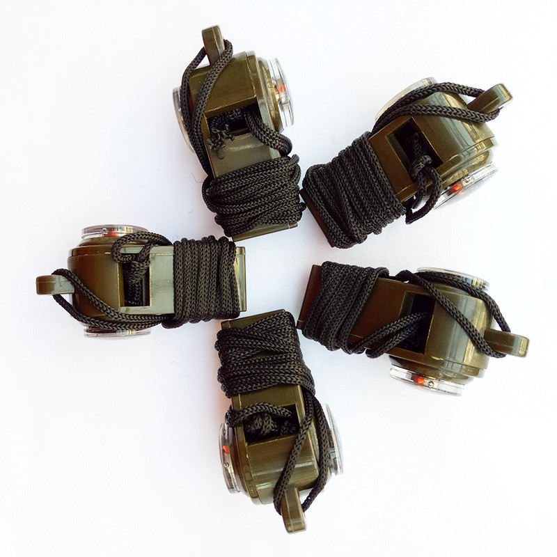 7 viename daugiafunkcinis lauko gelbėjimo švilpukas kempingo nešiojamas avarinis SOS švilpukas su LED šviesos termometro kompasu