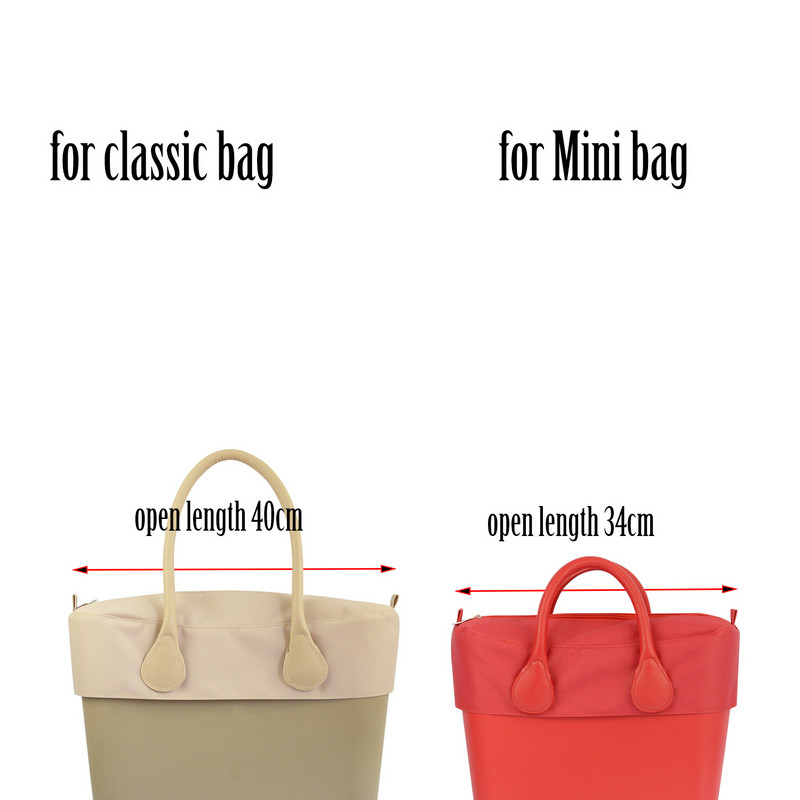 2022 Νέο καθαρό μονόχρωμο ύφασμα μικροϊνών αδιάβροχο διακοσμητικό με φερμουάρ διακόσμηση για Obag For O Bag Classic Mini