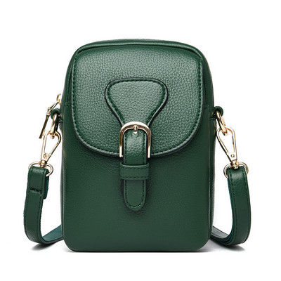 Vintage Pu-nahast naiste väikesed Crossbody kotid Käekotid Ühevärvilised klapiga telefonikott Rahakott vabaaja naiste õlakotid