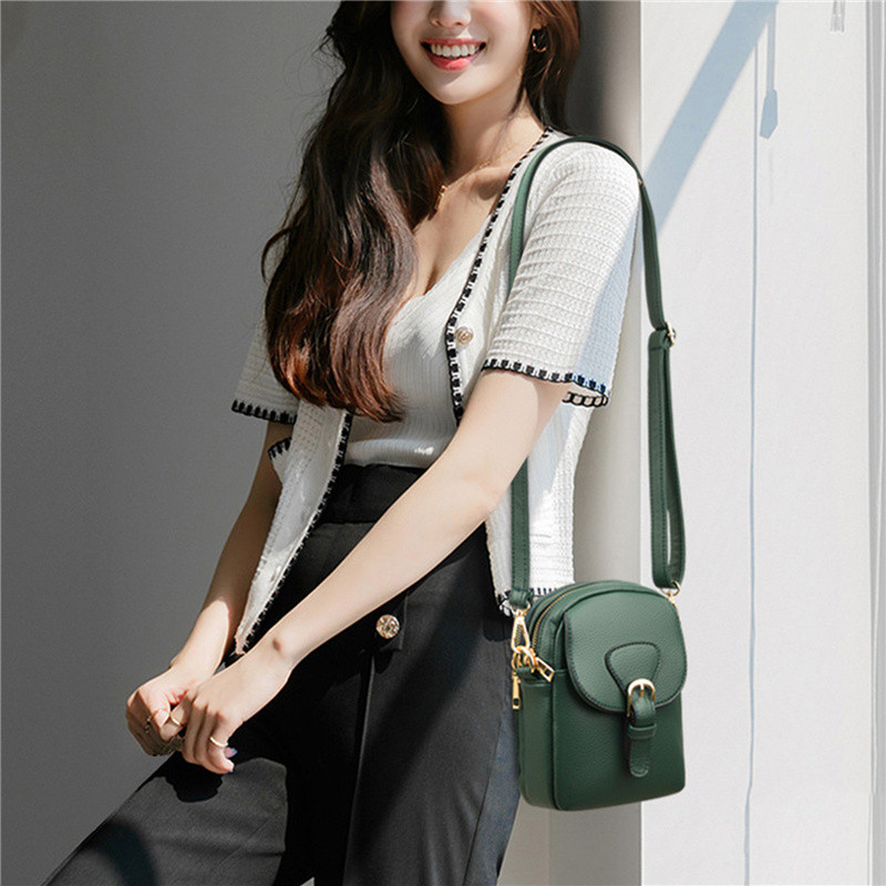 Vintage Pu-nahast naiste väikesed Crossbody kotid Käekotid Ühevärvilised klapiga telefonikott Rahakott vabaaja naiste õlakotid