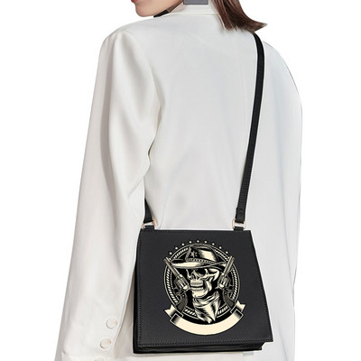 Street Fashion Light Geanta de lux de femeie Geanta de umar Geanta diagonala de femeie Model gotic Craniu Geanta de petrecere la moda Geanta de mana Geanta de seara