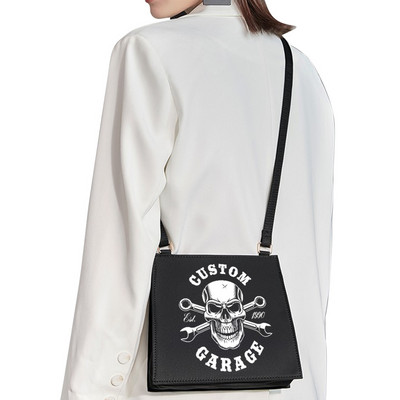 Street Fashion Light Geanta de lux de femeie Geanta de umar Geanta diagonala de femeie Model gotic Craniu Geanta de petrecere la moda Geanta de mana Geanta de seara