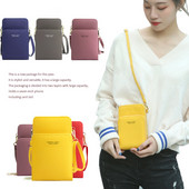 Kaasaskantav PU-nahast õlakott Ühevärviline mobiiltelefoni kaardihoidjad Rahakoti rihmad Taskud Käekotid Naistele Tüdrukutele