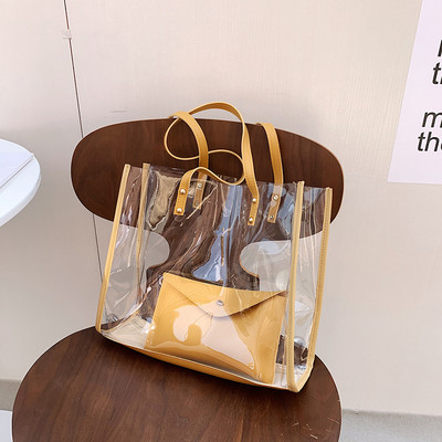 Διάφανη τσάντα Γυναικεία τσάντα 2 τμχ/σετ Τσάντα πολυτελείας Μόδα PVC Clear Bag Τσάντες υψηλής ποιότητας Feminina Bucket Crossbody 2023