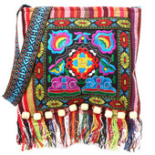 Κινεζική Hmong Thai Embroidery Hill Tribe for Totes Messenger Tassels Bag Boho Γεια