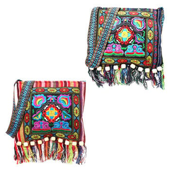 Κινεζική Hmong Thai Embroidery Hill Tribe for Totes Messenger Tassels Bag Boho Γεια