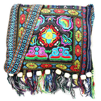 Κινεζική Hmong Thai Embroidery Hill Tribe for Totes Messenger Tassels Bag Boho Γεια