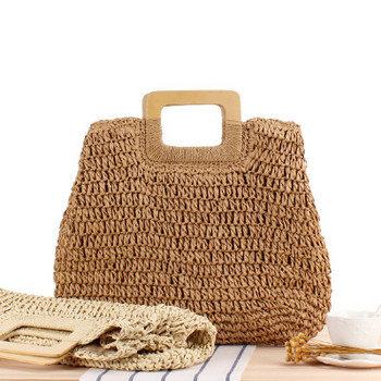 Кръгла сламена плажна чанта Винтидж ръчно изработена тъкана чанта за през рамо Кръг от рафия Чанти от ратан Бохемски летни ваканционни ежедневни чанти