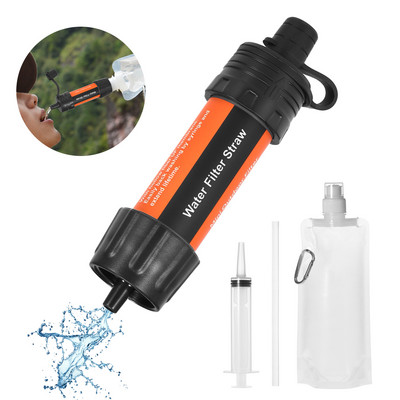 Välimatkamise varustus Survival Water Filter Straws Matkatarvikud Veepuhastaja Veefiltrisüsteemi Hädaabi