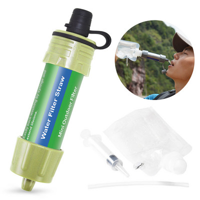 Välimatkamise varustus Survival Water Filter Straws Matkatarvikud Veepuhastaja Veefiltrisüsteemi Hädaabi