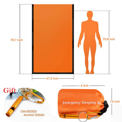 Kompaktne Bivy Sack Emergency Survival Magamiskott Kaasaskantav veekindel korduvkasutatav termiline magamiskott Mylar Survival tekk