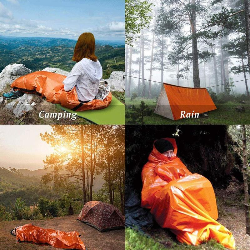 Kompaktne Bivy Sack Emergency Survival Magamiskott Kaasaskantav veekindel korduvkasutatav termiline magamiskott Mylar Survival tekk