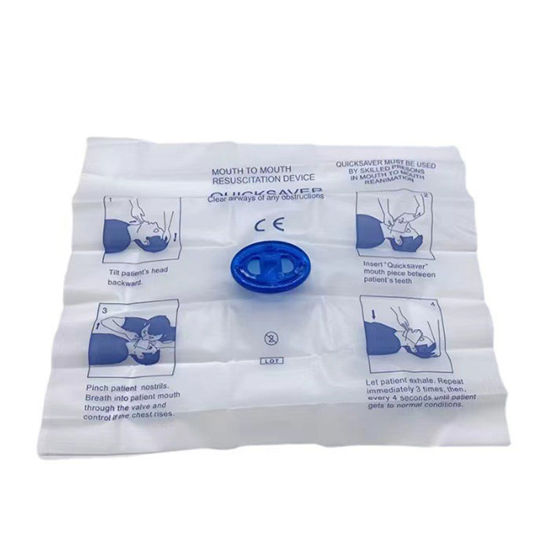 Vienkartinis pirmosios pagalbos kvėpavimo respiratorius nuo burnos iki burnos CPR Veido skydas Dirbtinis kvėpavimas Kvėpavimo kaukė Gelbėjimo įrankiai