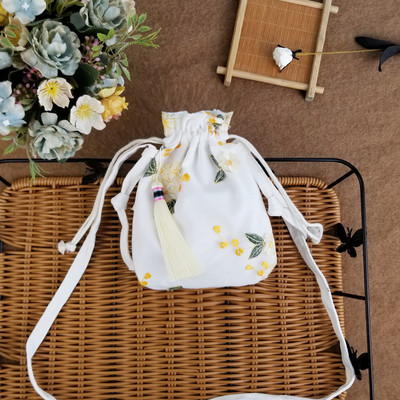 Lõuend Uued kotid Vanastiilis Hanfu Hiina stiilis haldjas tikandid Crossbody kott õlakott koos kostüümi riidest rahakotiga