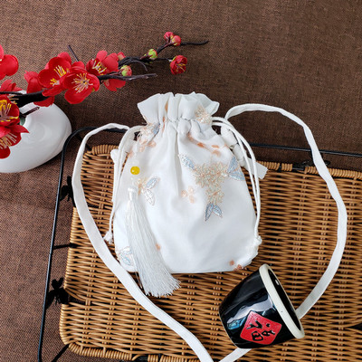 Lõuend Uued kotid Vanastiilis Hanfu Hiina stiilis haldjas tikandid Crossbody kott õlakott koos kostüümi riidest rahakotiga