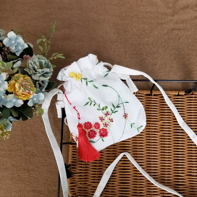 Lõuend Uued kotid Vanastiilis Hanfu Hiina stiilis haldjas tikandid Crossbody kott õlakott koos kostüümi riidest rahakotiga