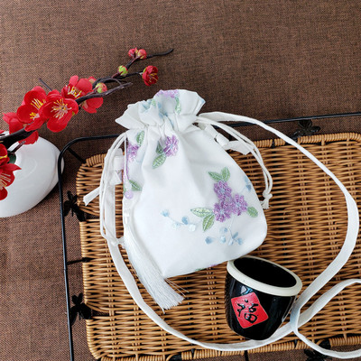 Lõuend Uued kotid Vanastiilis Hanfu Hiina stiilis haldjas tikandid Crossbody kott õlakott koos kostüümi riidest rahakotiga