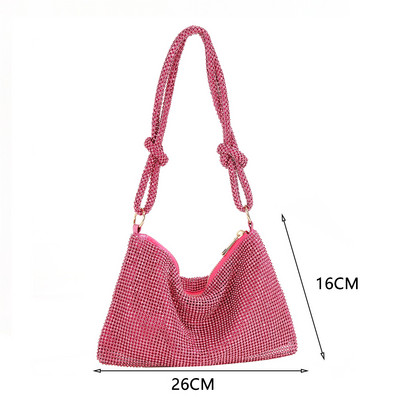 Mood Rhinestones Õhtune sidurikott Kristall naiste õhtusöögipeol Pulmakotid Käekott naistele Läikivad õlakottid kaenlaalused