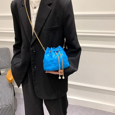 Γυναικεία τσάντα ώμου με κλωστή κέντημα μόδας Γυναικεία τσάντα μάρκας δερμάτινης μάρκας σχεδιαστής τσάντες γυναικείας υφής με κουβάς τσάντα τσάντα συμπλέκτη