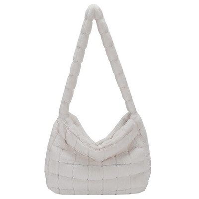 Cartoon Panda Print õlakott Naiste pehme plüüsist käekott Pehme kunstkarusnahast Clutch Designer kotid Luksuslik suure mahutavusega rahakott