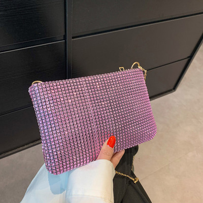 Moodne teemandid õlakott Naiste kividega pulmapidu kett Sidur telefonikott naistele stiilne disainiga käekott