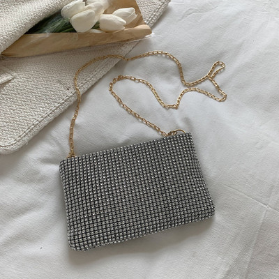 Moodne teemandid õlakott Naiste kividega pulmapidu kett Sidur telefonikott naistele stiilne disainiga käekott