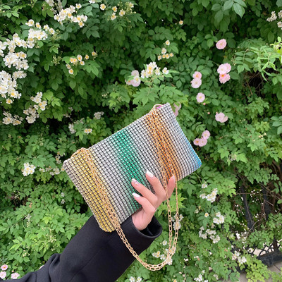 Moodne teemandid õlakott Naiste kividega pulmapidu kett Sidur telefonikott naistele stiilne disainiga käekott