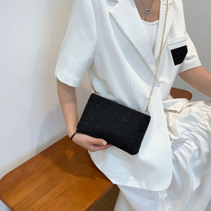 Moodne teemandid õlakott Naiste kividega pulmapidu kett Sidur telefonikott naistele stiilne disainiga käekott