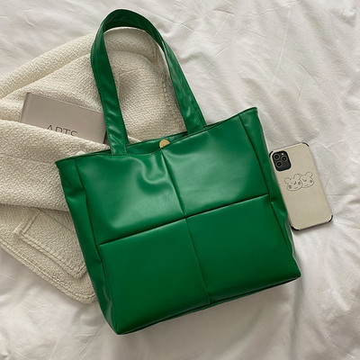 Дамска PU кожена ватирана чанта за през рамо, дизайнерска чанта за 2022 г., модна дамска решетка, луксозни чанти с голям капацитет