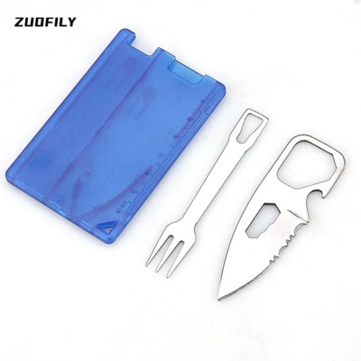 2022 NEW Portable Barbecue Knife Fork EDC Safety First Aid Outdoor Multifunction Tool Card Camping Survival Equipment