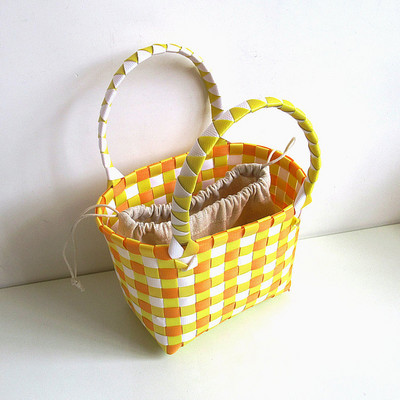 SMOOZA armas PVC naiste ämbrikott Canday väike kootud käekott Plastikust köögiviljade korvkotid Basket rannakotid 2022 moekotid