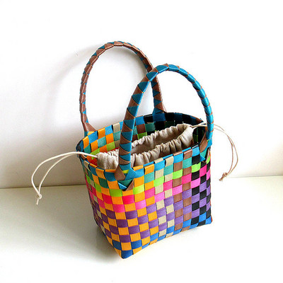 SMOOZA armas PVC naiste ämbrikott Canday väike kootud käekott Plastikust köögiviljade korvkotid Basket rannakotid 2022 moekotid