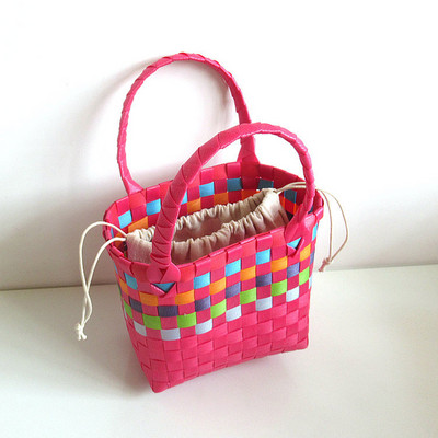 SMOOZA armas PVC naiste ämbrikott Canday väike kootud käekott Plastikust köögiviljade korvkotid Basket rannakotid 2022 moekotid