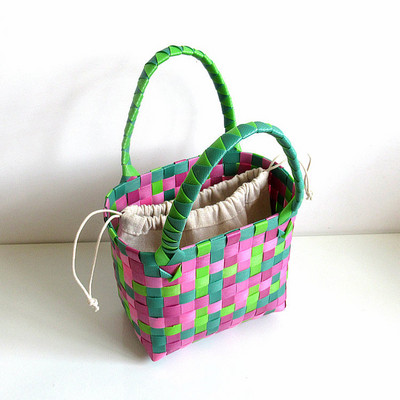 SMOOZA armas PVC naiste ämbrikott Canday väike kootud käekott Plastikust köögiviljade korvkotid Basket rannakotid 2022 moekotid