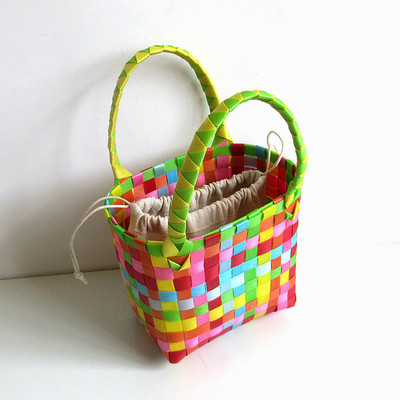 SMOOZA armas PVC naiste ämbrikott Canday väike kootud käekott Plastikust köögiviljade korvkotid Basket rannakotid 2022 moekotid