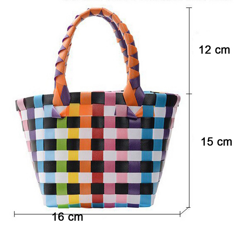 SMOOZA armas PVC naiste ämbrikott Canday väike kootud käekott Plastikust köögiviljade korvkotid Basket rannakotid 2022 moekotid