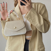 Pearl Chain Naiste Tote Käekotid Õhtune Clutch Rahakott Vintage Väike kandiline õlakott naistele Mood Naiste Crossbody kotid