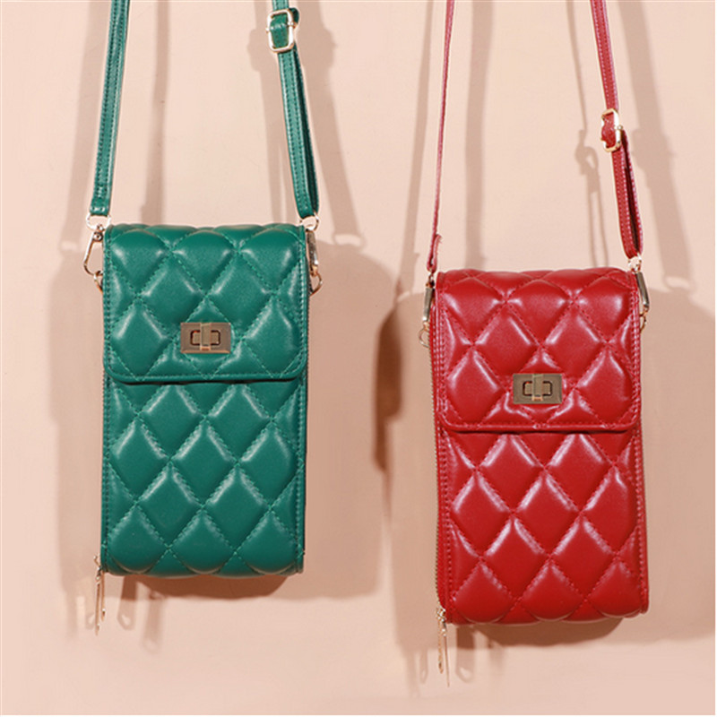 2023 Uus Mini Crossbody multifunktsionaalne õlakott Rahakott PU nahast rahakott Mobiiltelefoni kott kett tasku rombvõre