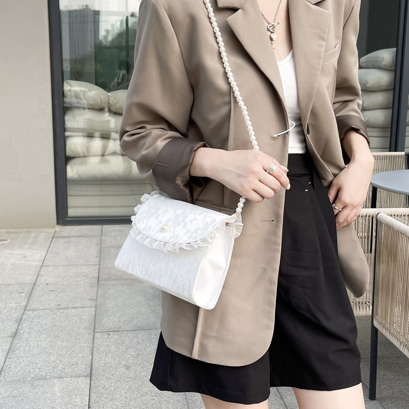 Τσάντες ρετρό χιαστί Γυναικείες Vintage Δαντέλα Μαργαριτάρι Γυναικεία Τσάντα ώμου Γυναικεία τσάντα Clutch Τσάντες Sac Femme