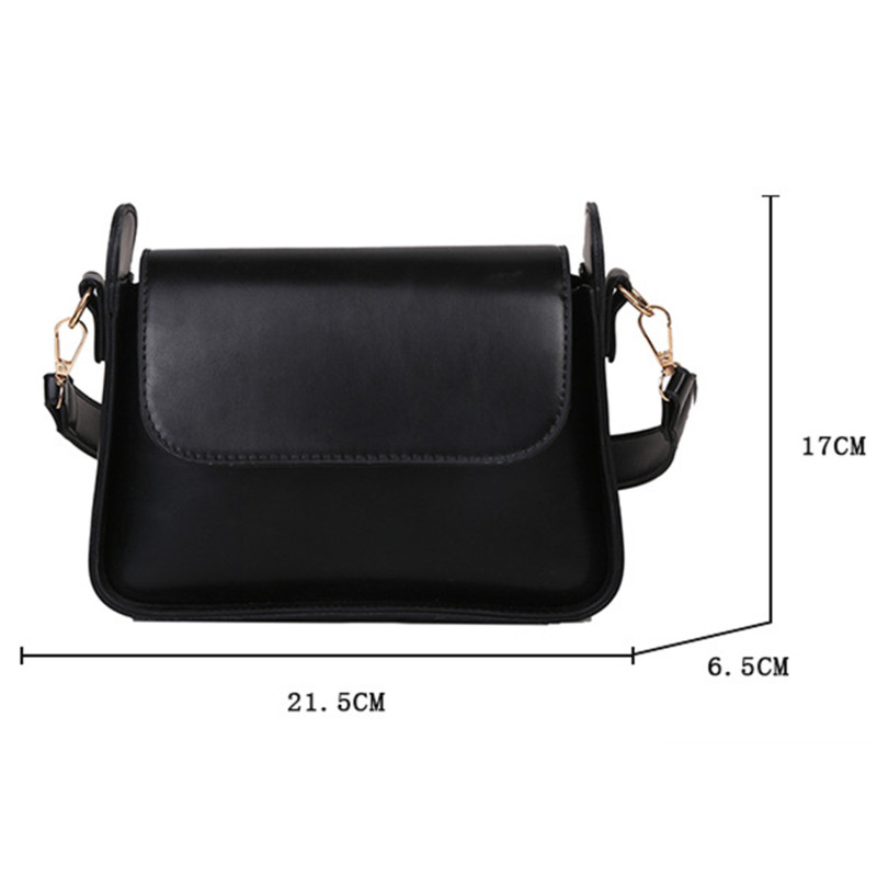 Κομψές απλές τσάντες ώμου με μικρό πτερύγιο για γυναίκες μονόχρωμες δερμάτινες τσάντες PU Clutch Lady Crossbody τσάντα Messenger