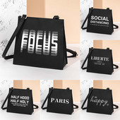 Κείμενο τετράγωνες τσάντες Γυναικεία τσάντα αγορών Ευρωπαϊκή και αμερικανική ρετρό τετράγωνη τσάντα ώμου Κομψή μοντέρνα τσάντα χιαστί Γυναικεία τσάντα τσάντα